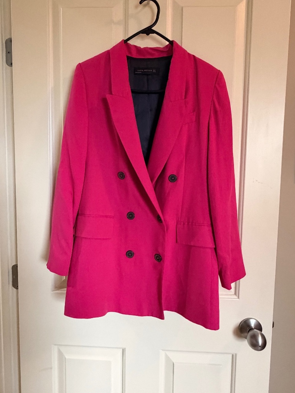 Zara Hot Pink Fuchsia Suit with Blazer and Pants